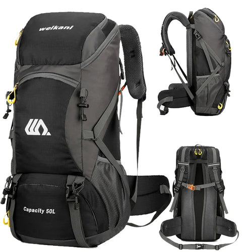 50L Hiking Backpack with Rain Cover – Waterproof Outdoor Travel Bag