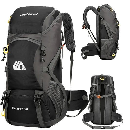 50L Hiking Backpack with Rain Cover – Waterproof Outdoor Travel Bag