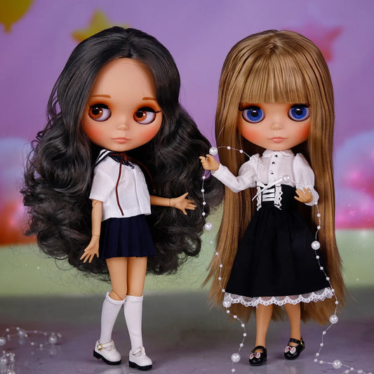 ICY DBS Blythe Doll - Tan Skin Matte Face with Dark Wavy Hair