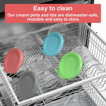 Ninja Creami Replacement Pint Containers with Lids – Set of 4
