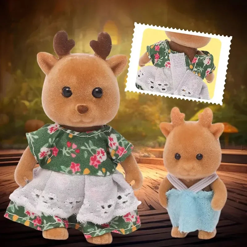 Animal Family Dollhouse Figures – Simulation Forest Animal Toy Set