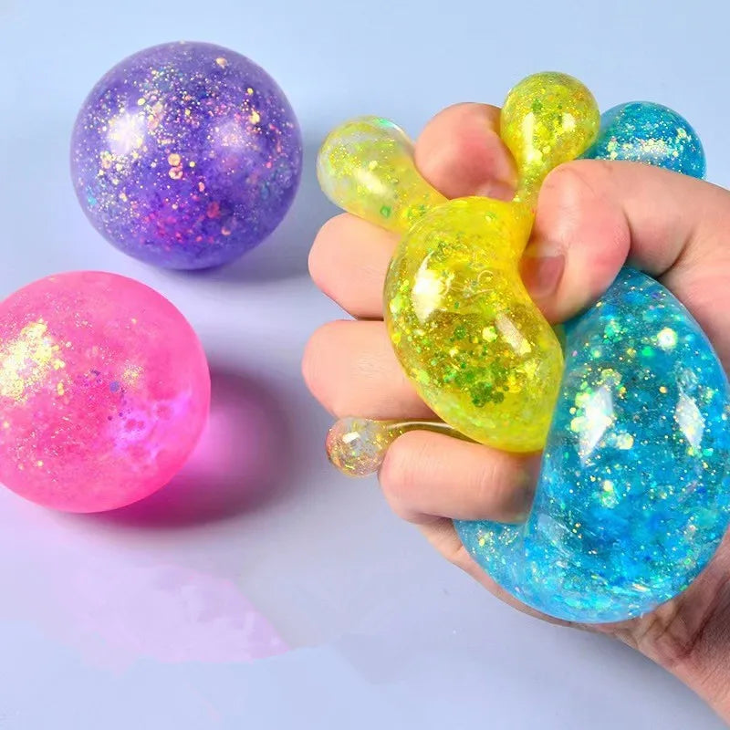 Squishy Aurora Duck Stress Relief Toy – Glitter Squeeze Fidget