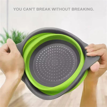 Collapsible Silicone Colander – Foldable Kitchen Strainer Basket