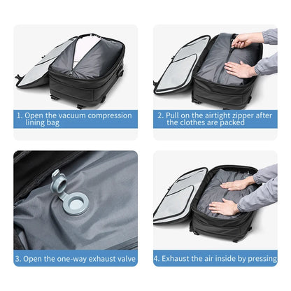 Vacuum Compression Travel Backpack – 17" Laptop, Large Capacity