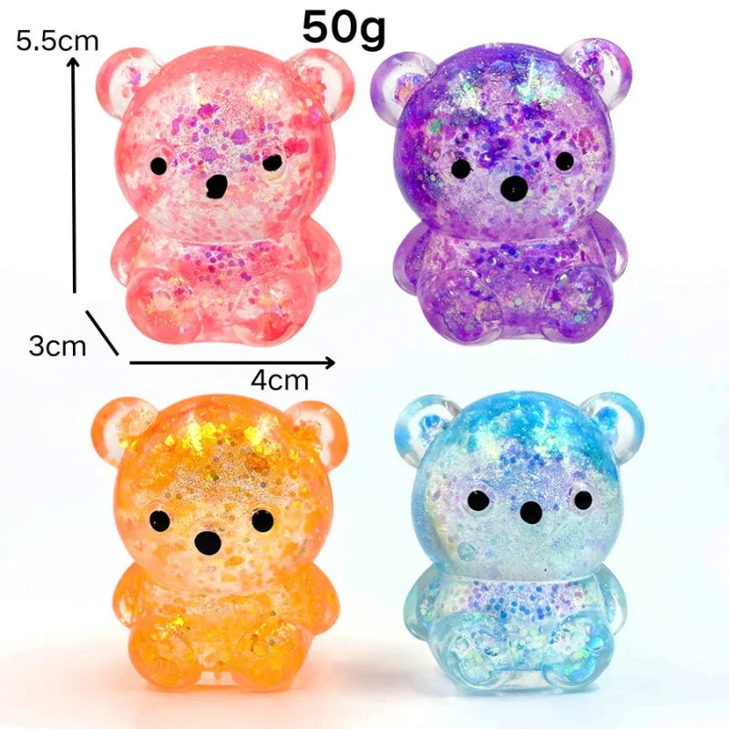 Glitter Bear Squishy Toy – Slow Rise Stress Relief Squeeze Toy