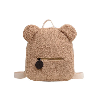 Cute Bear Ear Fleece Mini Backpack for Kids & Girls