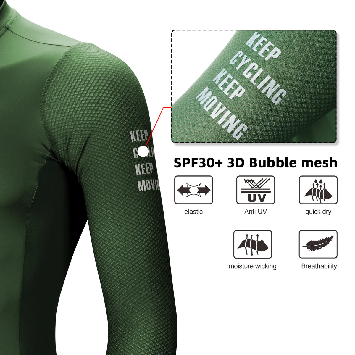 Darevie Long Sleeve Cycling Jersey – SPF 50 UV Protection