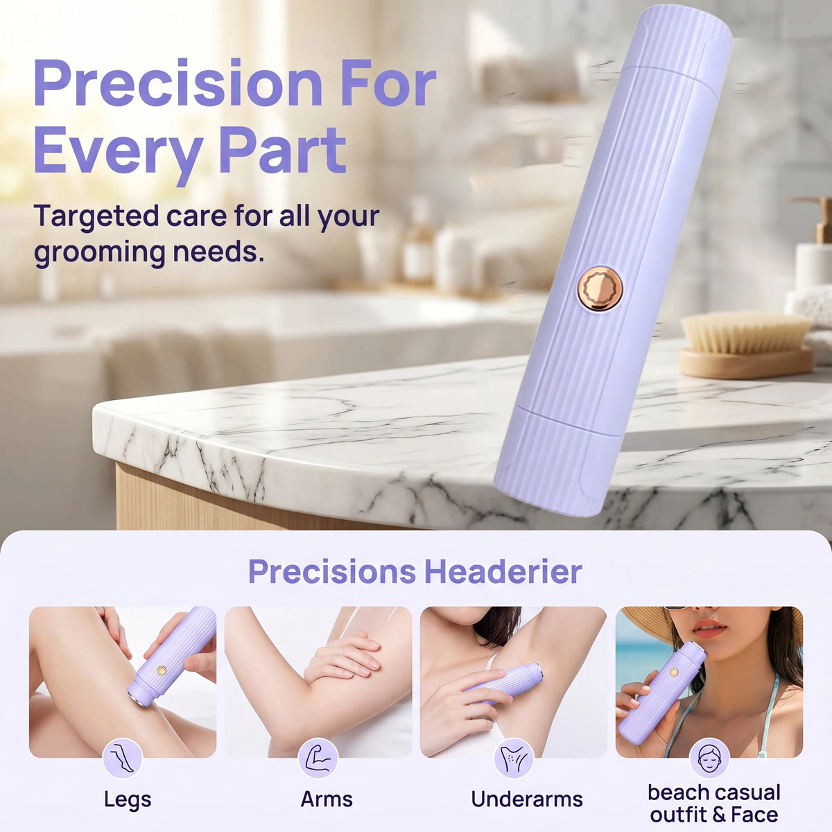2-in-1 Electric Hair Remover for Women – Painless Rechargeable Trimmer