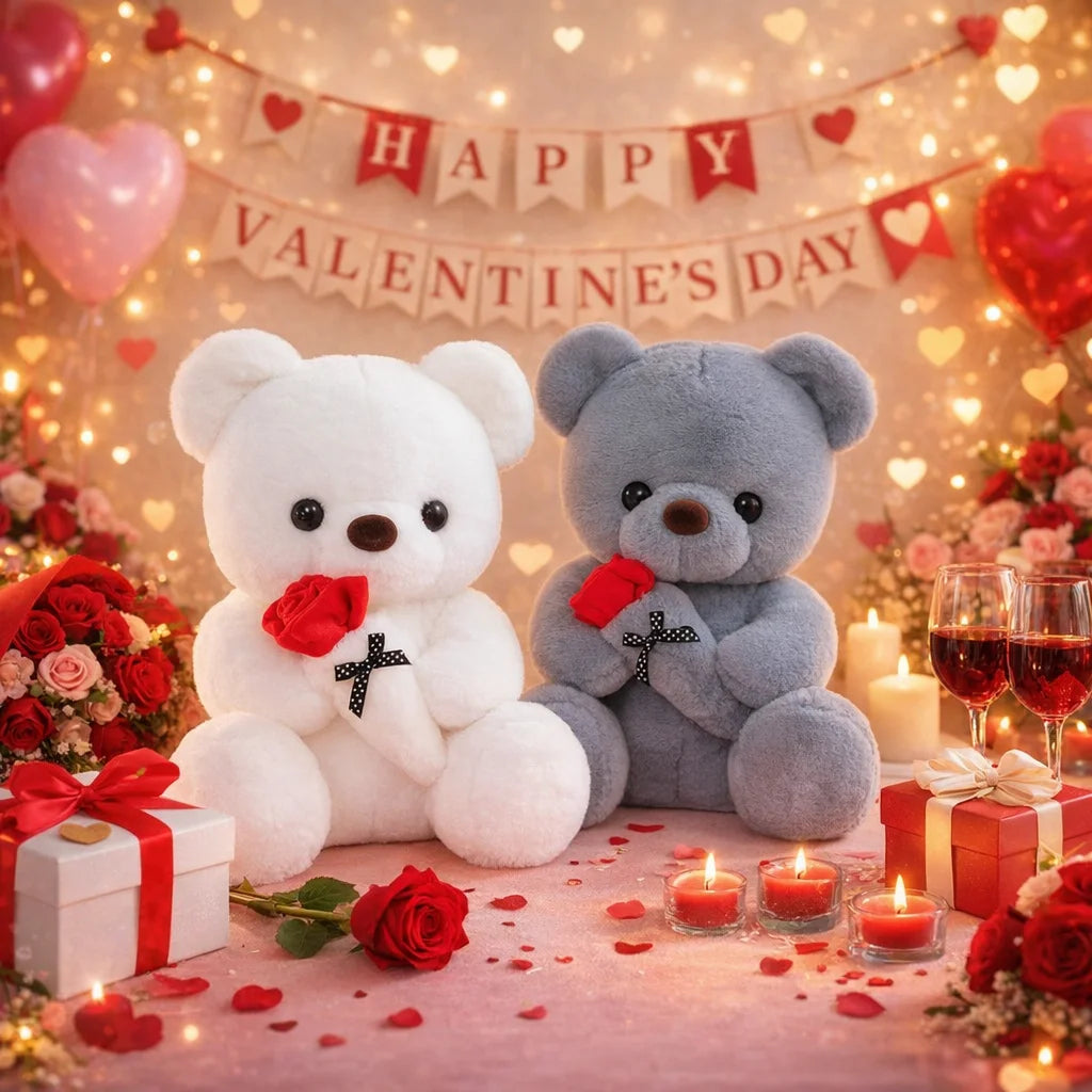 Rose Bear Plush Toy – Romantic Stuffed Animal Gift