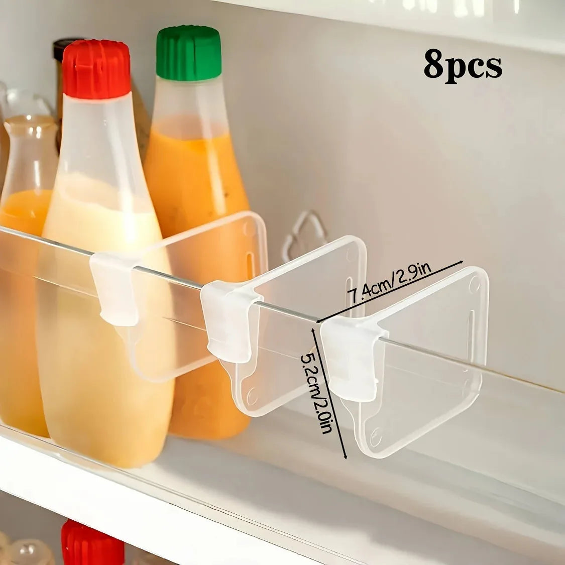 Fridge Divider Organizer Adjustable Refrigerator Shelf Separator (6 or 8 Pcs)