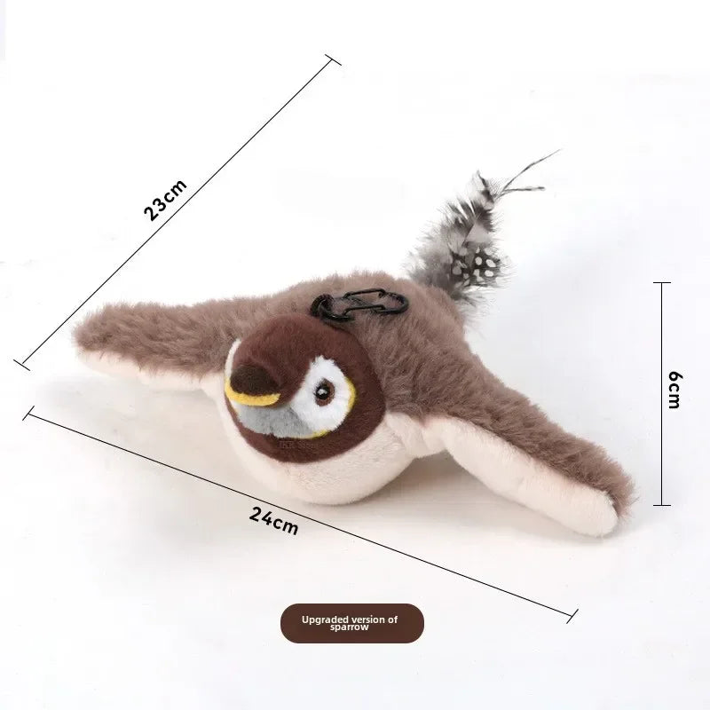 Electric Touch-Activated Cat Toy Bird – Squeaky Catnip Plush