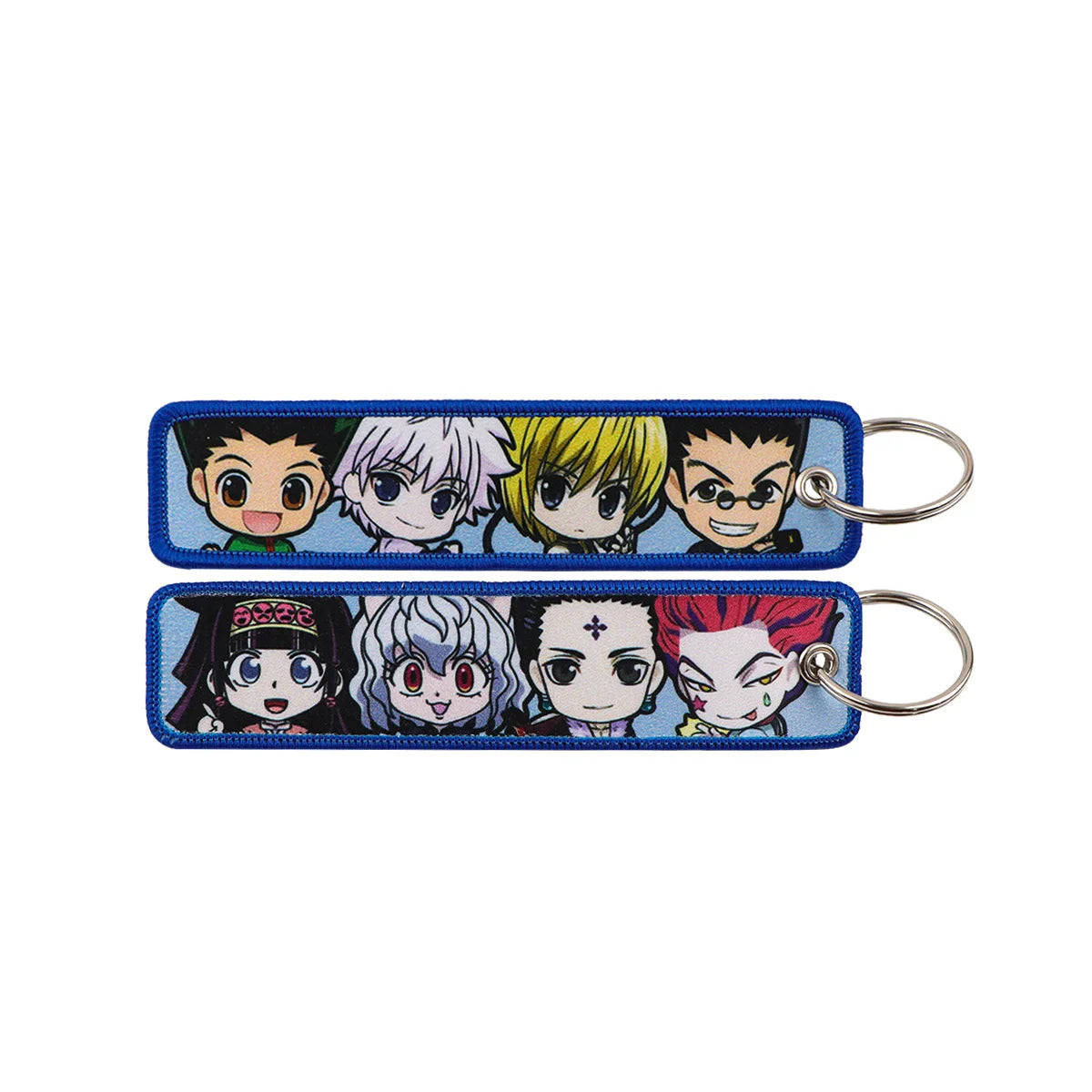Anime Embroidery Keychain Tag – Cartoon Character Key Ring for Motorcycle, Car & Backpack