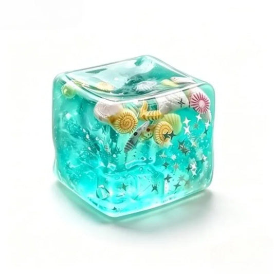 Ocean Gel Cube Squishy Fidget Toy – Stress Relief Sensory Squeeze