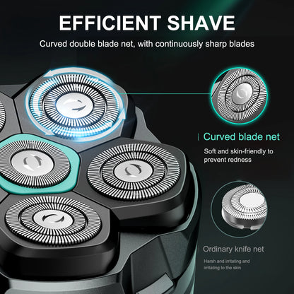 Kensen S15 6D Replacement Shaver Heads – Magnetic, Waterproof, Self-Sharpening