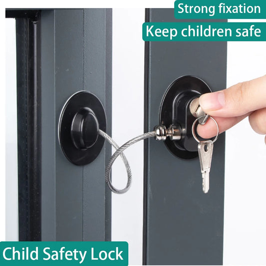 Child Safety Cabinet Lock – Stainless Steel Cable Door Lock