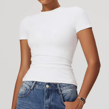 Women's Slim-Fit Short-Sleeve Sports T-Shirt – Gym, Yoga & Running
