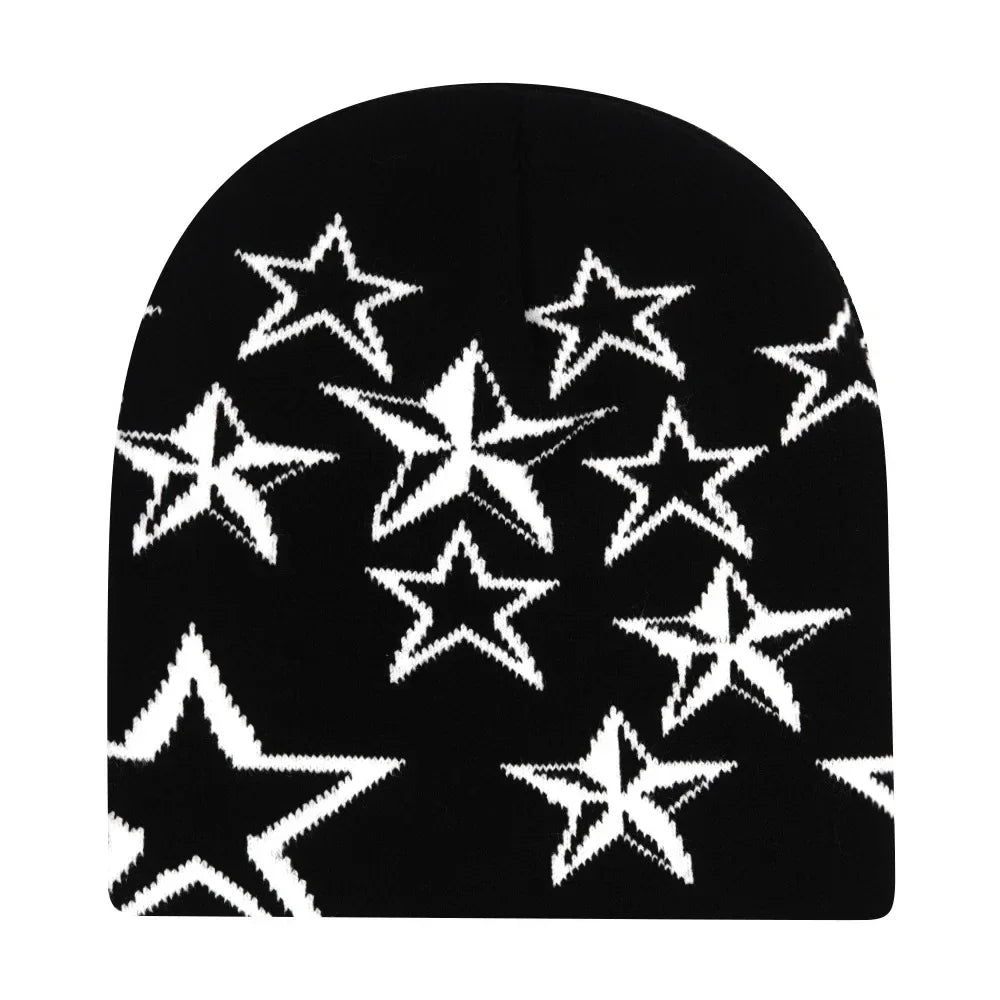Y2K Letter Print Knit Beanie Hat – Unisex Winter Cap