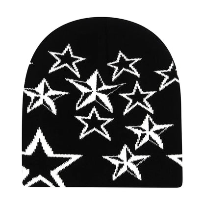 Y2K Letter Print Knit Beanie Hat – Unisex Winter Cap