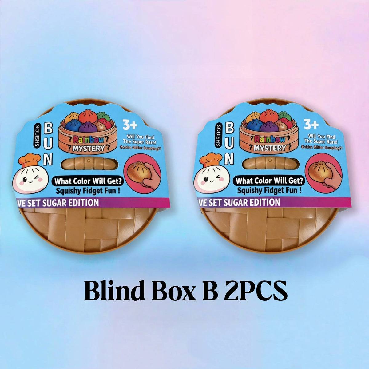 Squishy Bun Blind Box Fidget Toy – Rainbow Mystery