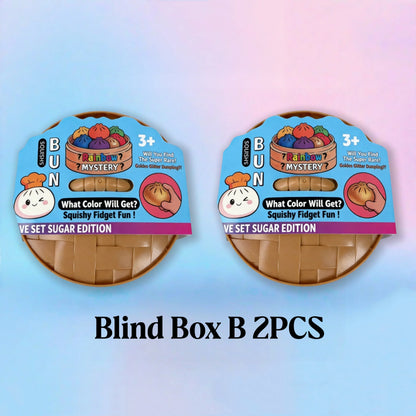 Squishy Bun Blind Box Fidget Toy – Rainbow Mystery