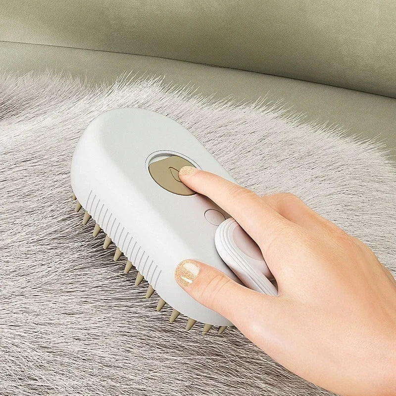 3-in-1 Pet Steam Brush – Spray, Massage & Hair Removal Comb