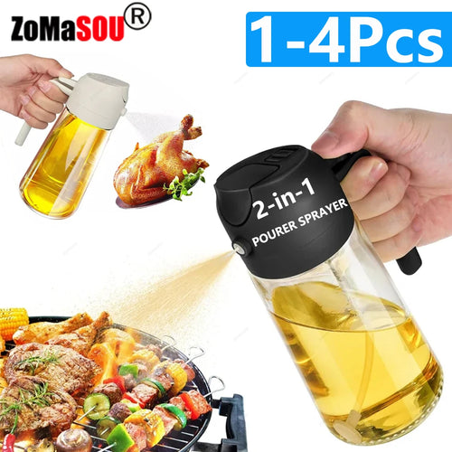 2-in-1 Oil Spray Bottle & Pourer – Kitchen Dispenser