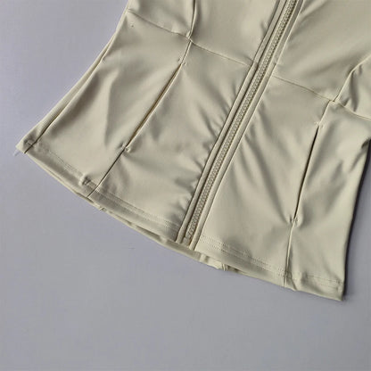 Women's Zip-Up Athletic Jacket – Slim Fit Long Sleeve Sports Coat