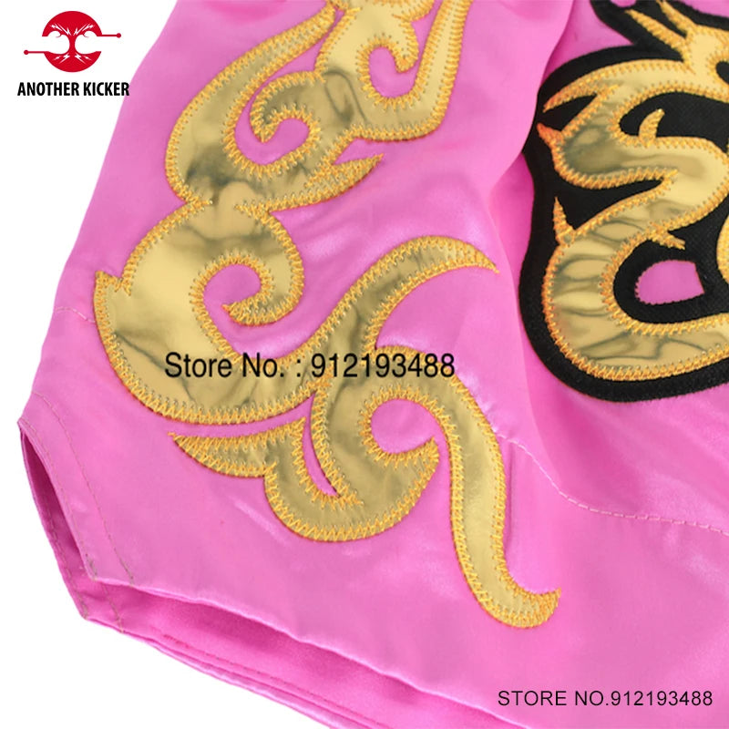 Muay Thai Shorts – Embroidered Kickboxing & Boxing Training Shorts for Men, Women & Kids