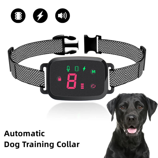 Anti-Bark Dog Collar with HD Display – IP67 Waterproof & Rechargeable