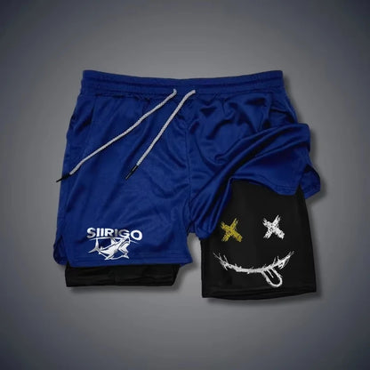 Men's 2-in-1 Graphic Print Fitness Shorts