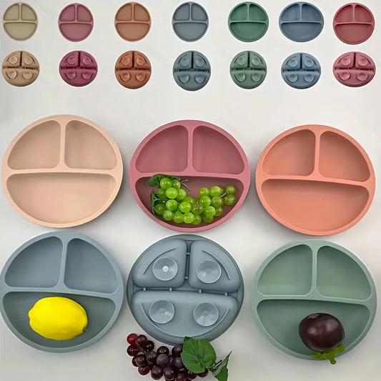 Baby Silicone Suction Plate – Divided with Lid