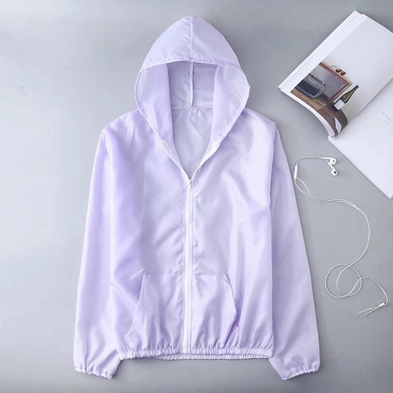 UV Protection Sun Jacket Lightweight Hooded Windbreaker
