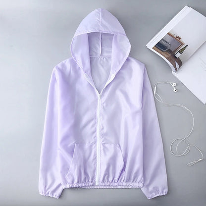 UV Protection Sun Jacket Lightweight Hooded Windbreaker