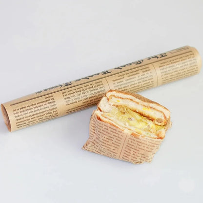 Retro Newspaper Print Food Wrapping Paper – Grease-Proof