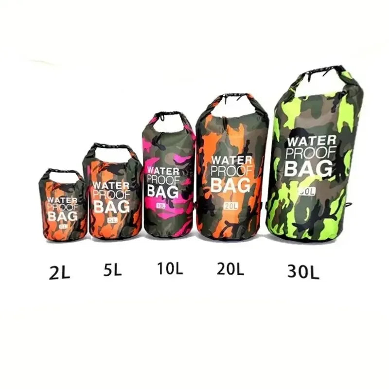 Waterproof Dry Bag 2L – Lightweight Camo Roll-Top Sack for Kayaking & Surfing