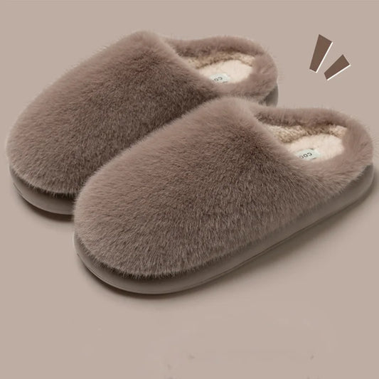 Faux Fur Women's Slippers – Plush Warm House Shoes