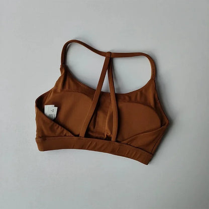 Women's Halter Neck Sports Bra - Thin Strap Yoga Fitness Top