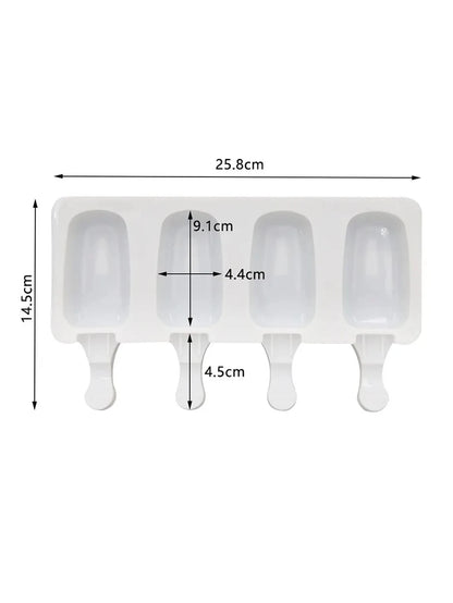 Popsicle Mold Silicone Ice Cream Maker with Wooden Sticks – DIY Lolly & Cake Tool