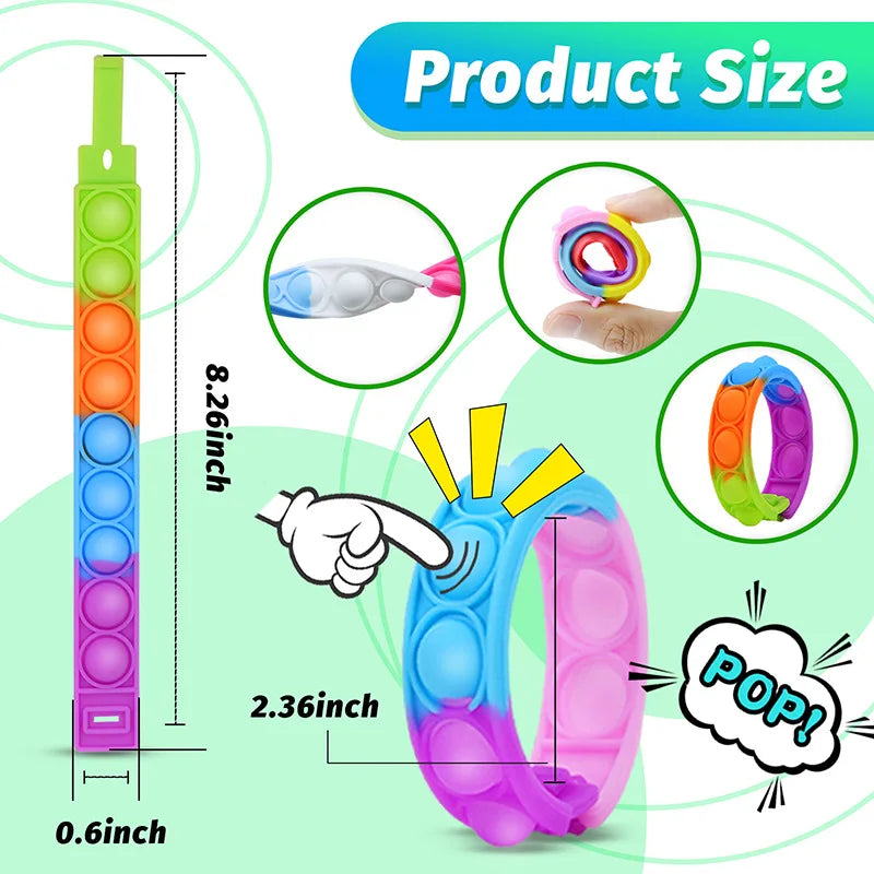 Pop Bubble Fidget Bracelet Bulk Pack – Sensory Stress Relief Toy