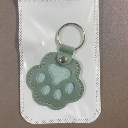 Pet Paw Leather Keychain – Memorial Keepsake for Dog & Cat Lovers