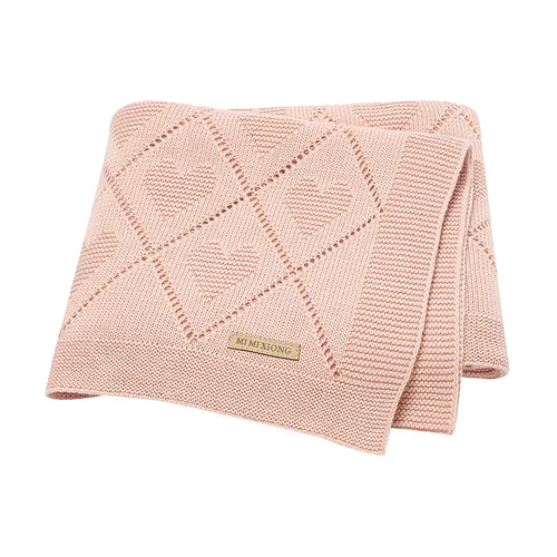 Baby Knit Blanket Super Soft Cotton Swaddle Wrap 90x70cm