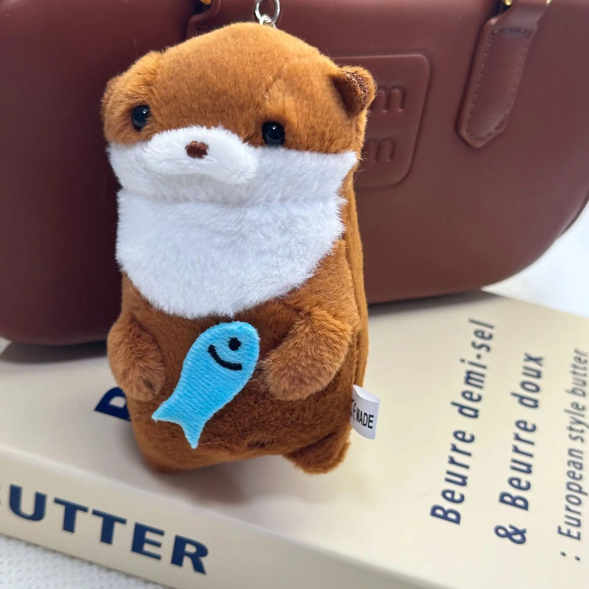 Cute Otter Plush Keychain Pendant – Kawaii Stuffed Animal Doll