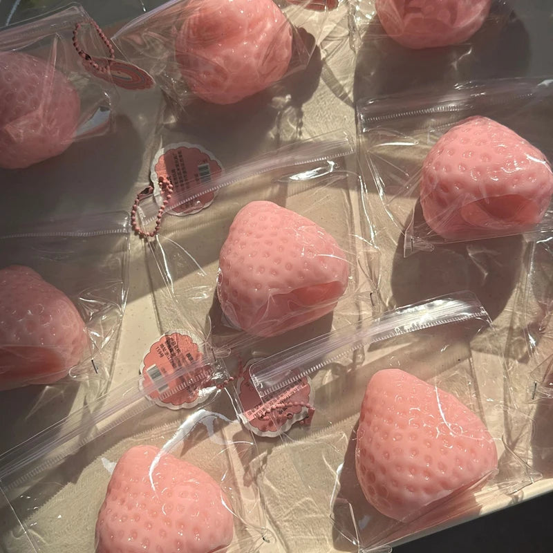 Strawberry Squishy Fidget Toy – Slow Rise Stress Relief Squeeze Ball
