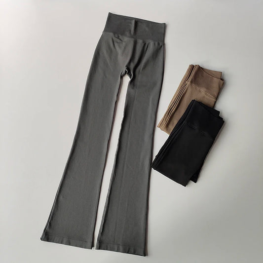 High-Waist Seamless Micro Flare Yoga Pants for Women