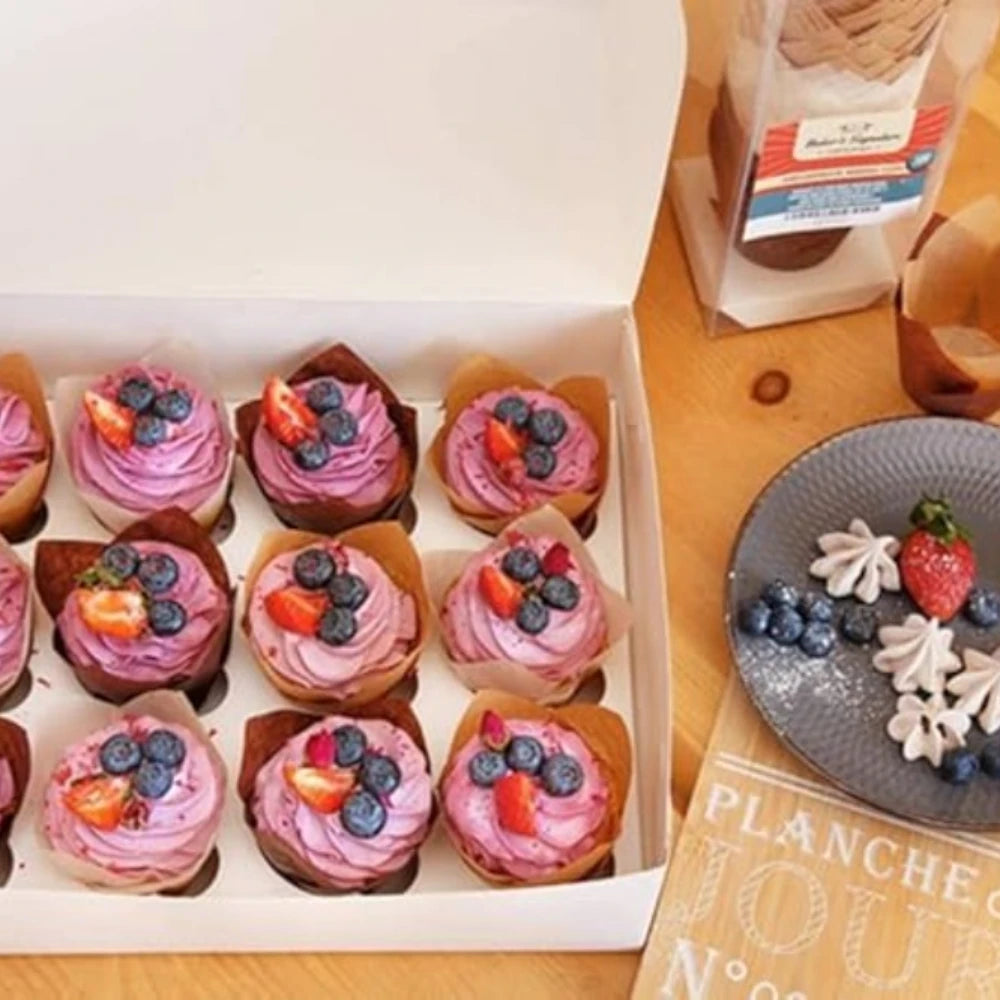 Newspaper Print Tulip Cupcake Liners – 50 Pack