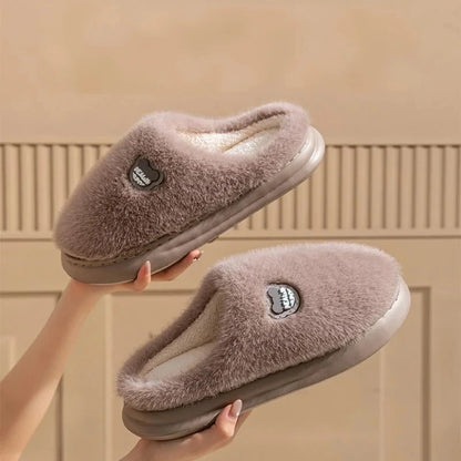 Memory Foam Plush Slippers for Men & Women – Non-Slip Thick Sole