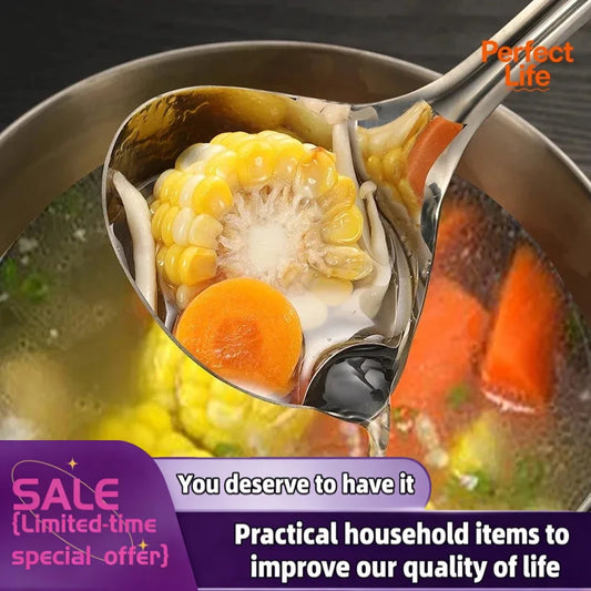 Stainless Steel Oil Skimmer Ladle – Fat Separator Spoon
