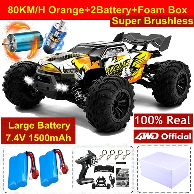 4WD RC Car 1/16 Scale – 50/80KM/H High Speed Off-Road Remote Control Truck