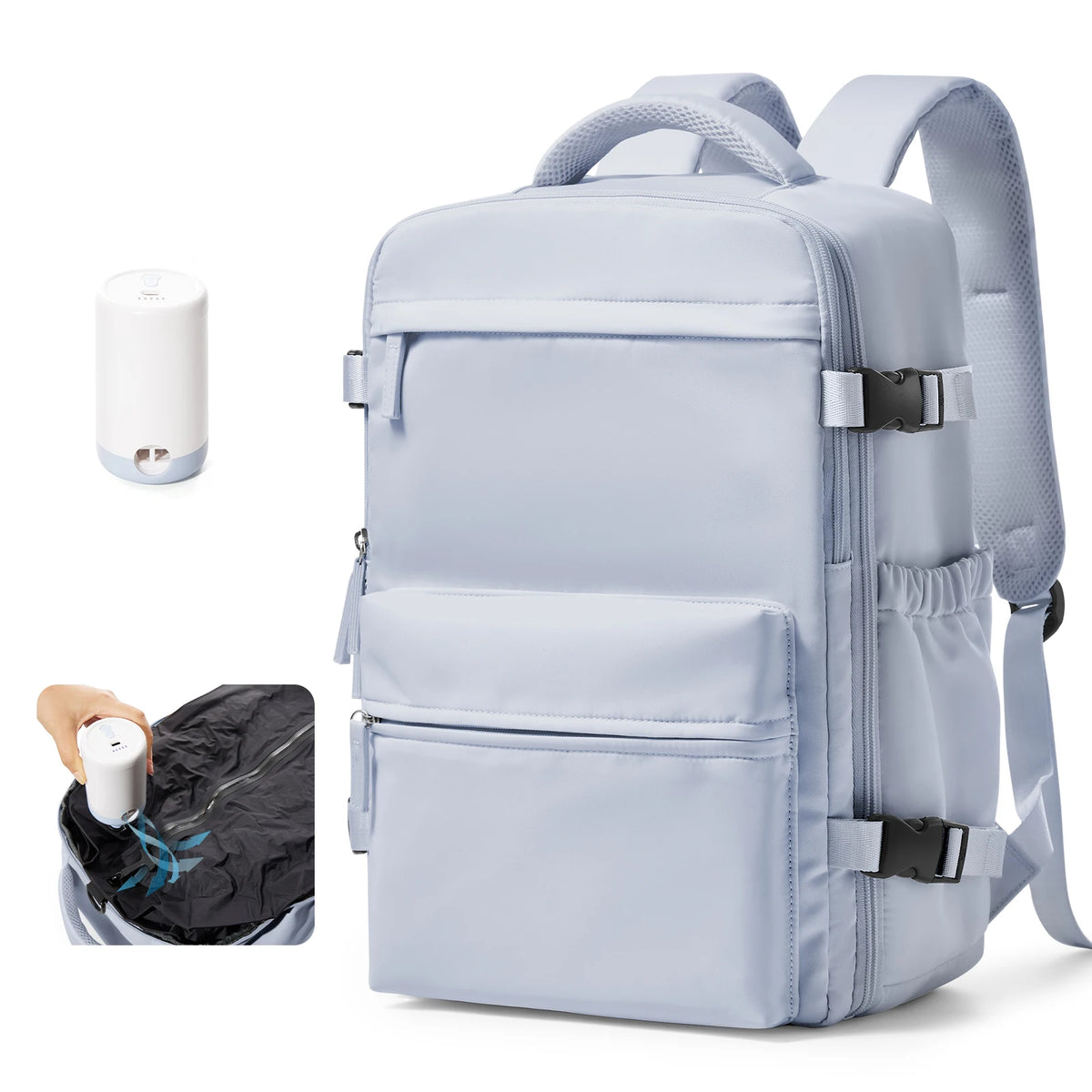 Travel Backpack with Vacuum Compression Pump – Cabin Approved
