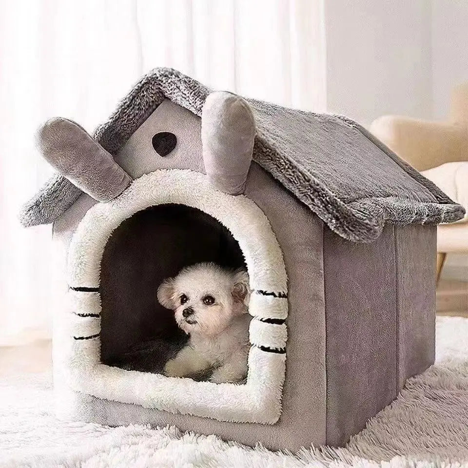 Enclosed Pet House Bed for Small Dogs & Cats